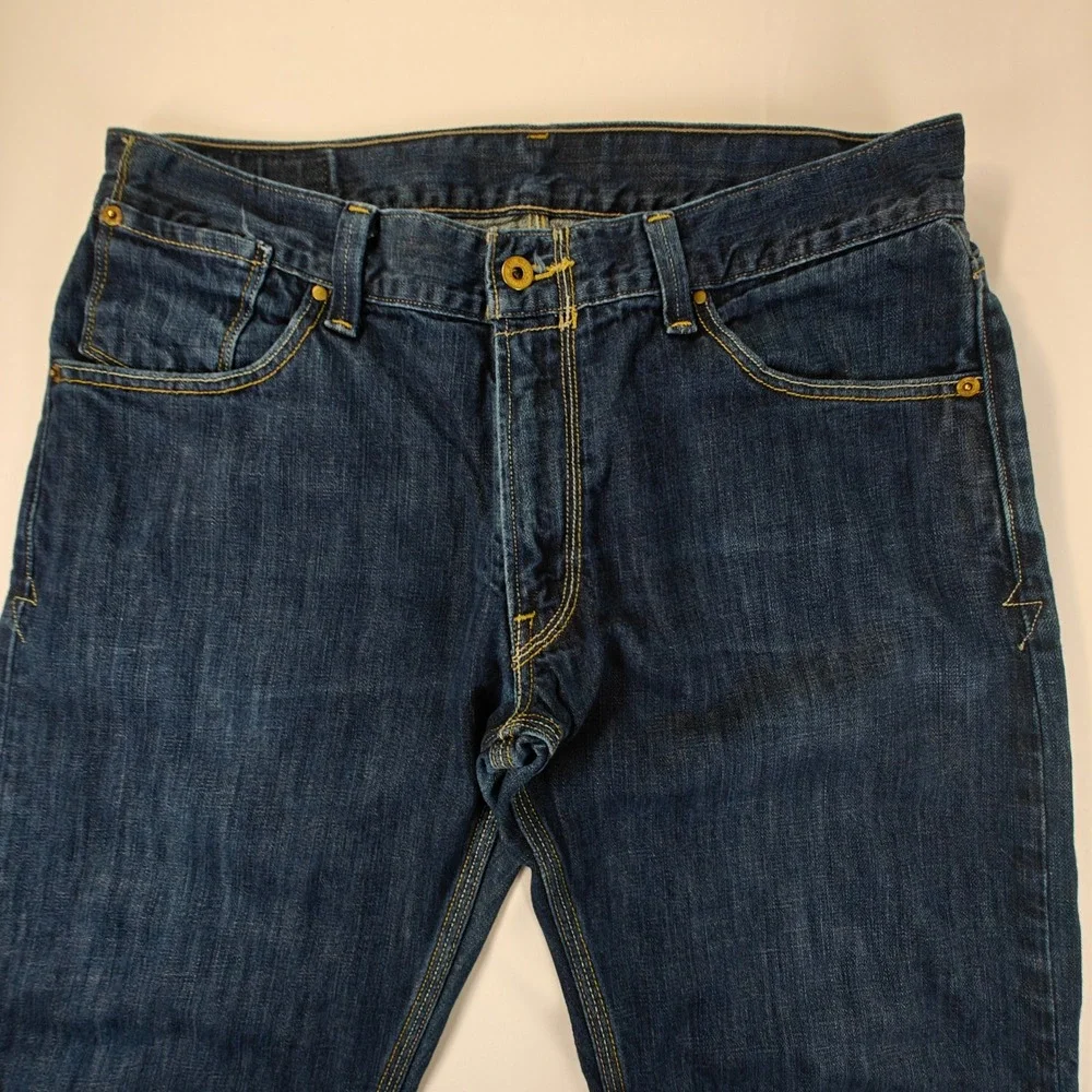 Levis 514 Slim Straight Jeans Mens 36x32 Blue Denim Flap Pocket 00514-0046